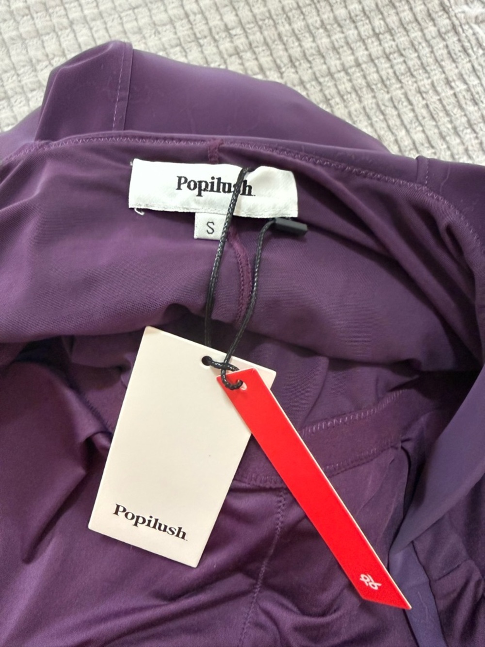 Popilush Shapewear Bodycon Sculpting Midi Dress side slit purple small - Picture 4 of 4